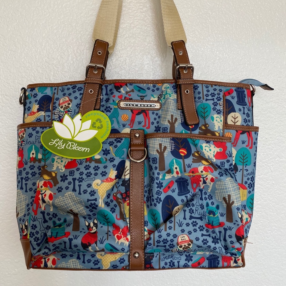 LilyBloom “Who let the dogs out” print Purse